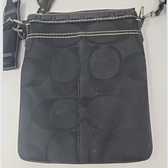 Coach Signature Hampton Python Black Patchwork Crossbody Swingpack Purse Bag - Picture 3 of 7